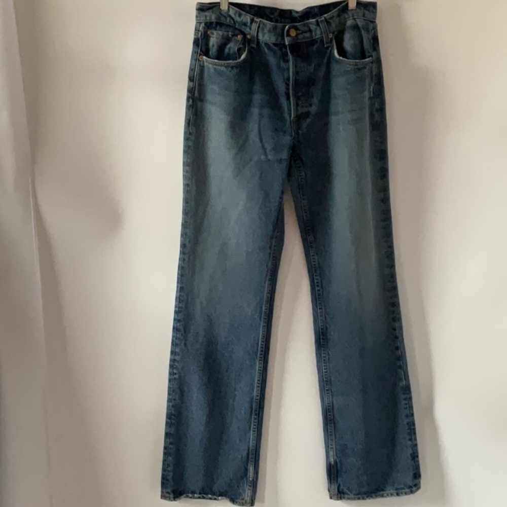 Grlfrnd The Courtney Low Rise Loose Boot Cut Jeans in High Bridge SZ 26 - Picture 7 of 9